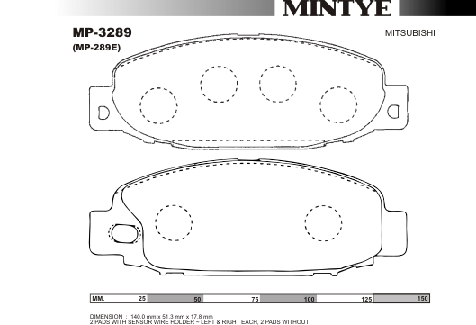 MINGTAI MP3289 ΔΙΣΚΟΦΡΕΝΑ CANTER 2700  FB300,320,