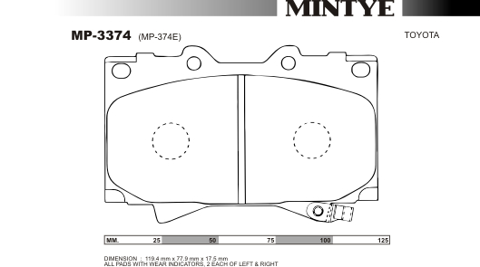MINGTAI MP3374 ΔΙΣΚΟΦΡΕΝΑ  PRADO   17.5MM
