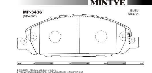 MINGTAI MP3436 ΔΙΣΚΟΦΡΕΝΑ URVAN E25 2002,COMO 2001on