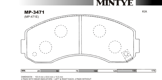 MINGTAI MP3471 ΔΙΣΚΟΦΡΕΝΑ KIA HI-TOPIC 2700  1993on