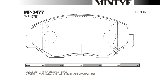 MINGTAI MP3477 ΔΙΣΚΟΦΡΕΝΑ  CRV  RD4,5,6....