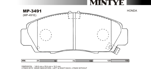 MINGTAI MP3491 ΔΙΣΚΟΦΡΕΝΑ HONDA ISPIAR 3000.CIVIC  FD