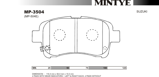 MINGTAI MP3504 ΔΙΣΚΟΦΡΕΝΑ SUZUKI AERIO RB21S,RA,LIANA