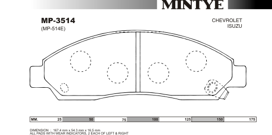 MINGTAI MP3514 ΔΙΣΚΟΦΡΕΝΑ  F  D-MAX  ISUZU  4X2