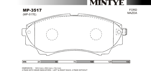 MINGTAI MP3517 ΔΙΣΚΟΦΡΕΝΑ MAZDA  B2500  2002on