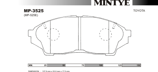 MINGTAI MP3525 ΔΙΣΚΟΦΡΕΝΑ  TOYOTA  LX100