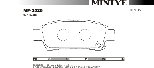MINGTAI MP3526 ΔΙΣΚΟΦΡΕΝΑ  TOYOTA ALPHARD,ESTIMA
