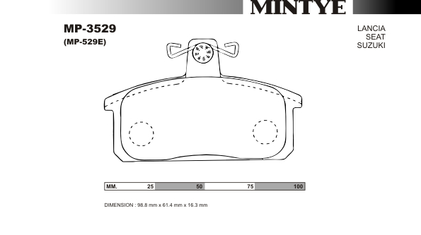 MINGTAI MP3529 ΔΙΣΚΟΦΡΕΝΑ  LANCIA  DELTA  VITARA