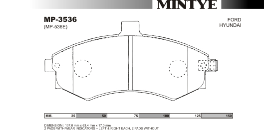 MINGTAI MP3536 ΔΙΣΚΟΦΡΕΝΑ HYUNDAI MATRIX 16&18/FOCUS 14