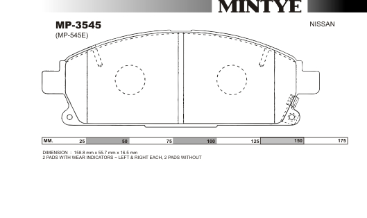 MINGTAI MP3545 ΔΙΣΚΟΦΡΕΝΑ  X-TRAIL  T30,NT30,DCi,2001on