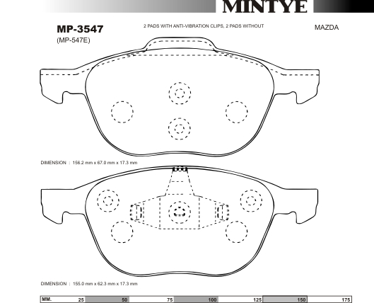 MINGTAI MP3547 ΔΙΣΚΟΦΡΕΝΑ MAZDA  3,BK***BL