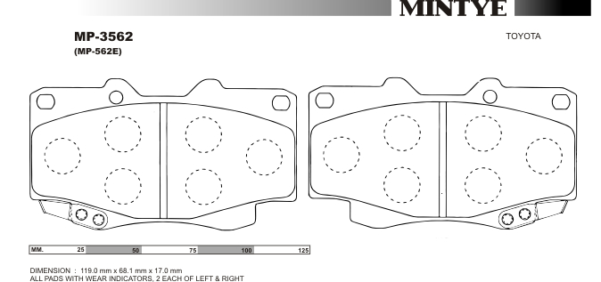 MINGTAI MP3562 ΔΙΣΚΟΦΡΕΝΑ   L LUX  D4D  4X4  2005on
