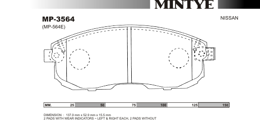 MINGTAI MP3564 ΔΙΣΚΟΦΡΕΝΑ NISAN TEANA STANZA 2500,2800