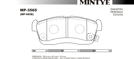 MINGTAI MP3565 ΔΙΣΚΟΦΡΕΝΑ PERODUA,TOYOTA,DAIHATSU