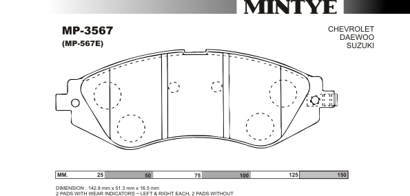 MINGTAI MP3567 ΔΙΣΚΟΦΡΕΝΑ  DAEWOO  LACETTI (all model)