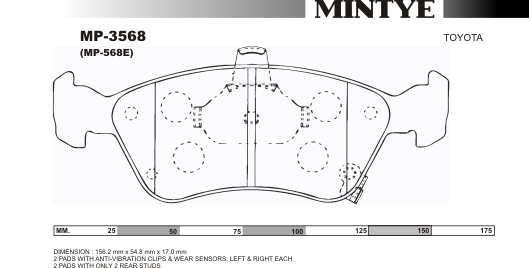 MINGTAI MP3568 ΔΙΣΚΟΦΡΕΝΑ  AVENSIS  UK 1.6,1.8,2.0
