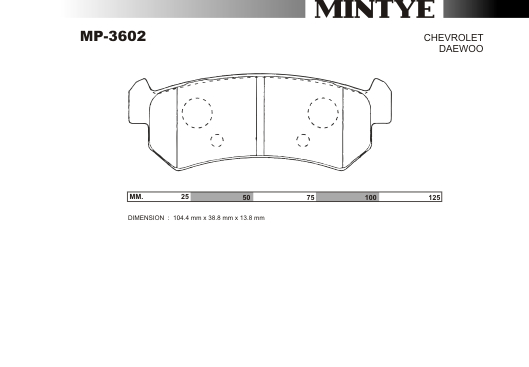 MINGTAI MP3602 ΔΙΣΚΟΦΡΕΝΑ R LACETTI ALL 2003on