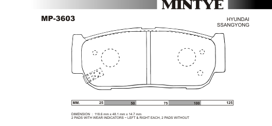 MINGTAI MP3603 ΔΙΣΚΟΦΡΕΝΑ HYUNDAI**SSANGYONG**