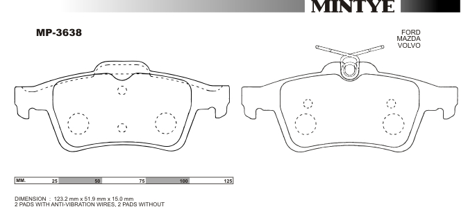 MINGTAI MP3638 ΔΙΣΚΟΦΡΕΝΑ  SABB 9-3,VOLVO S40,MAZDA 3 *