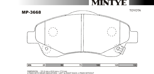MINGTAI MP3668 ΔΙΣΚΟΦΡΕΝΑ AVENSIS II 2003on  T25 EUROPE