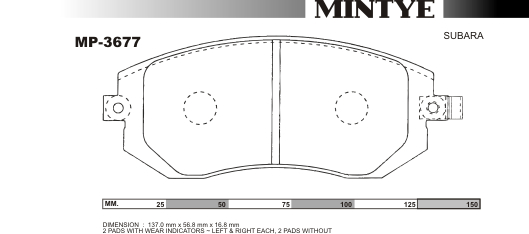 MINGTAI MP3677 ΔΙΣΚΟΦΡΕΝΑ IMPREZA 2000on F GD-,GG9,GGA
