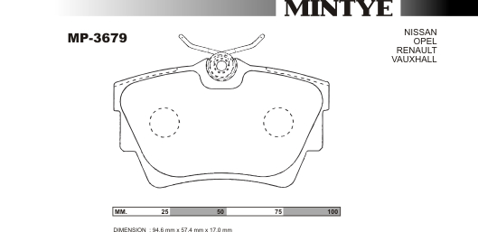 MINGTAI MP3679 ΔΙΣΚΟΦΡΕΝΑ  REN.TRAFIC REAR