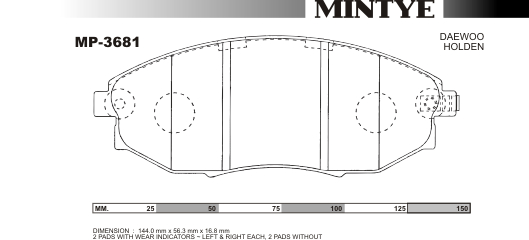 MINGTAI MP3681 ΔΙΣΚΟΦΡΕΝΑ F DAEWOO  TOSCA  2007on
