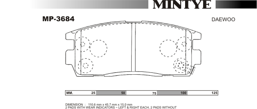 MINGTAI MP3684 ΔΙΣΚΟΦΡΕΝΑ DAEWOO CAPTIVA REAR  2007on