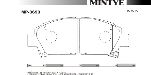 MINGTAI MP3693 ΔΙΣΚΟΦΡΕΝΑ  TOYOTA            A437K 17mm
