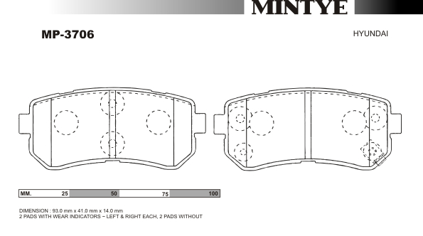 MINGTAI MP3706 ΔΙΣΚΟΦΡΕΝΑ REAR HYUNDAI i30,,IX35