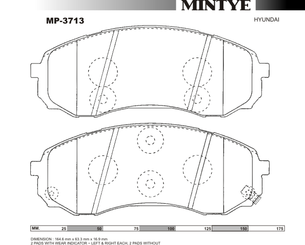 MINGTAI MP3713 BRAKE PAD FR SONATA III