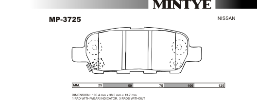 MINGTAI MP3725 ΔΙΣΚΟΦΡΕΝΑ  REAR  QASHQAI