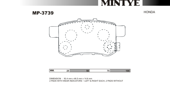 MINGTAI MP3739 ΔΙΣΚΟΦΡΕΝΑ  REAR CU1 2000cc  2008on