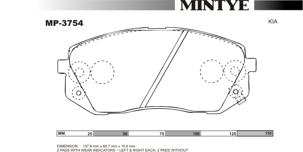 MINGTAI MP3754 ΔΙΣΚΟΦΡΕΝΑ  FROND  IX35***KIA CARENS III