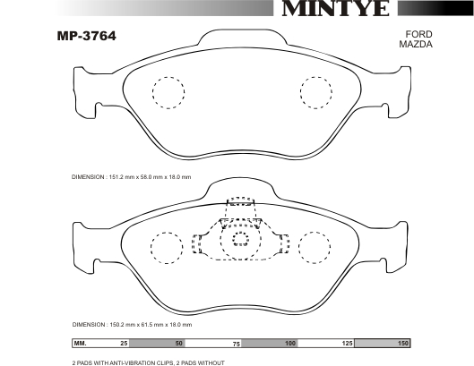 MINGTAI MP3764 ΔΙΣΚΟΦΡΕΝΑ MAZDA 2    DEMIO  DY
